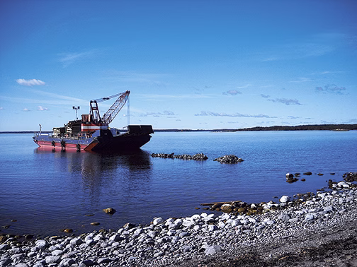 Bryggan på Oxudden riven
